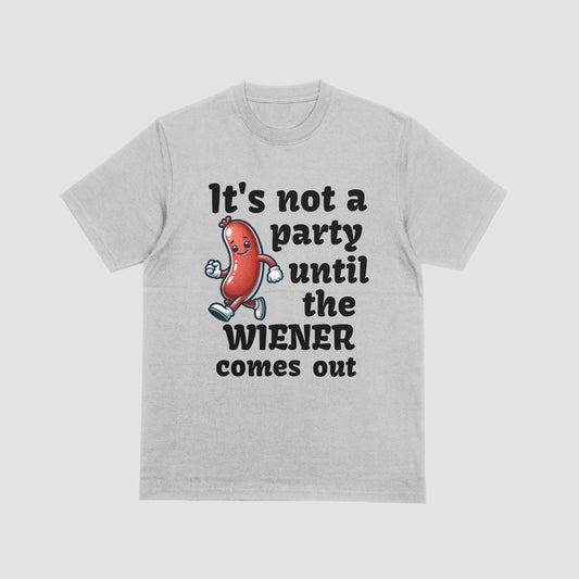 Wiener Humorous Funny Party T-shirt Unisex 100% Cotton Black