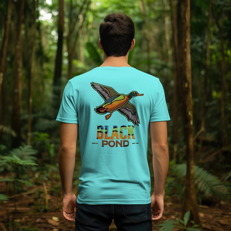 Black Pond Duck Hunting Men's T-shirt Outdoorsman Wear 100% cotton