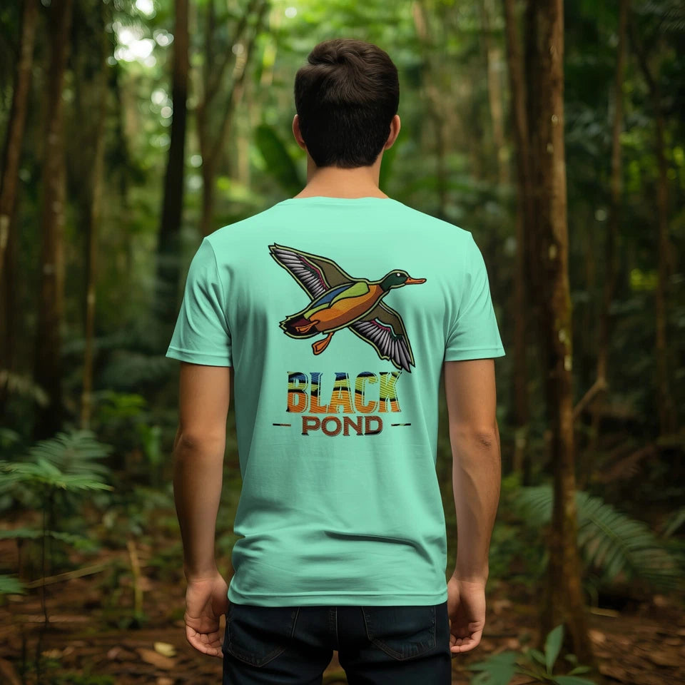 Black Pond Duck Hunting Men's T-shirt Outdoorsman Wear 100% cotton