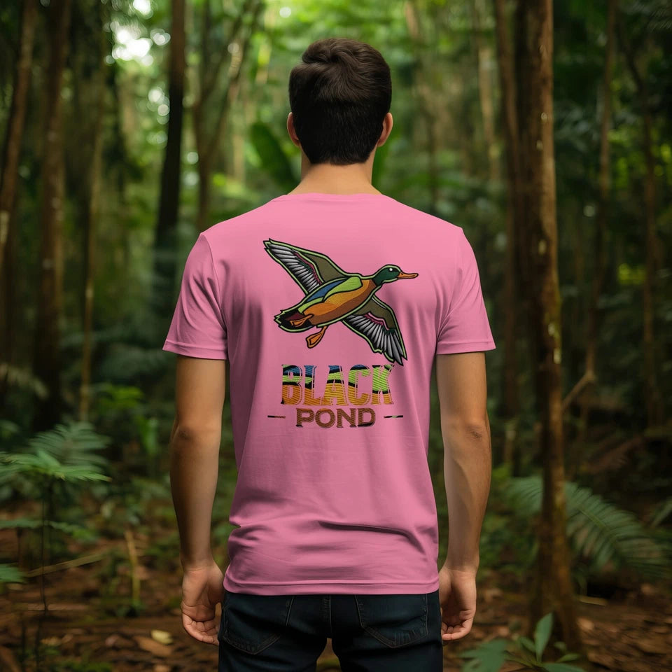 Black Pond Duck Hunting Men's T-shirt Outdoorsman Wear 100% cotton