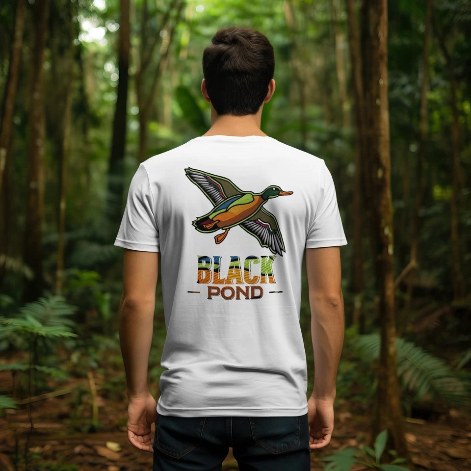Black Pond Duck Hunting Men's T-shirt Outdoorsman Wear 100% cotton