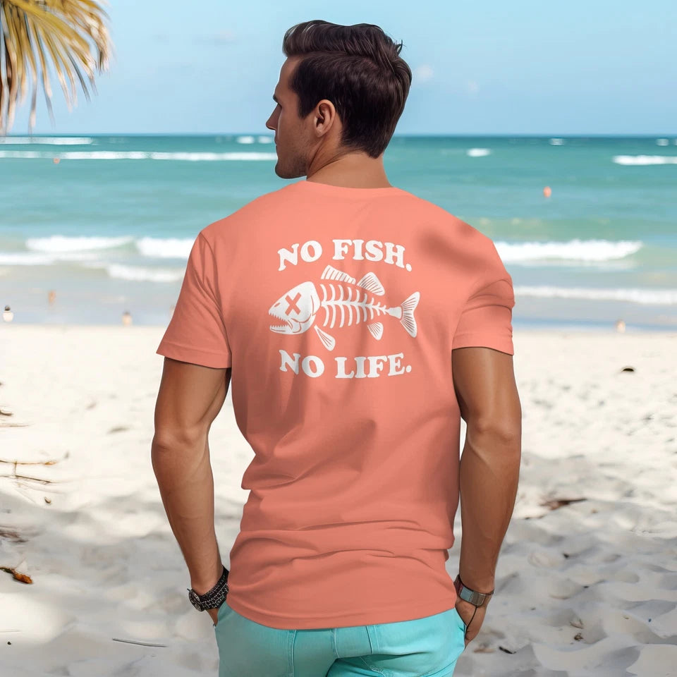 No Fish No Life Authentic Fishing Brand T-Shirt