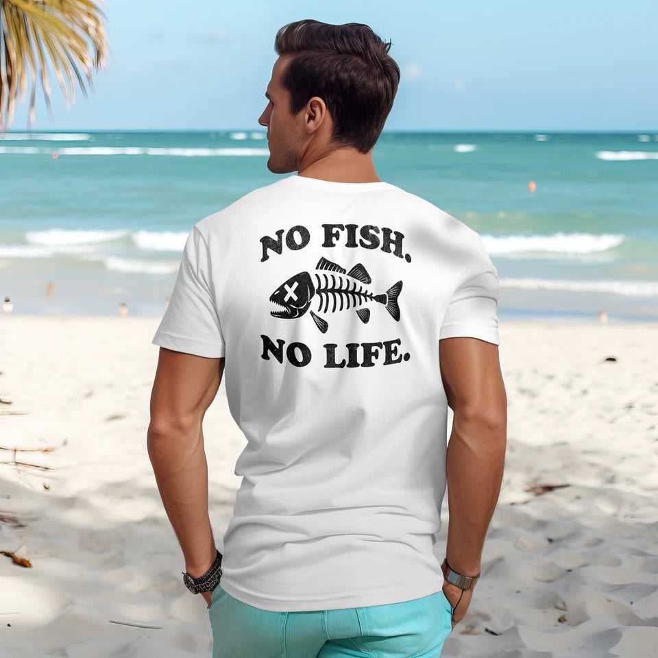 No Fish No Life Authentic Fishing Brand T-Shirt