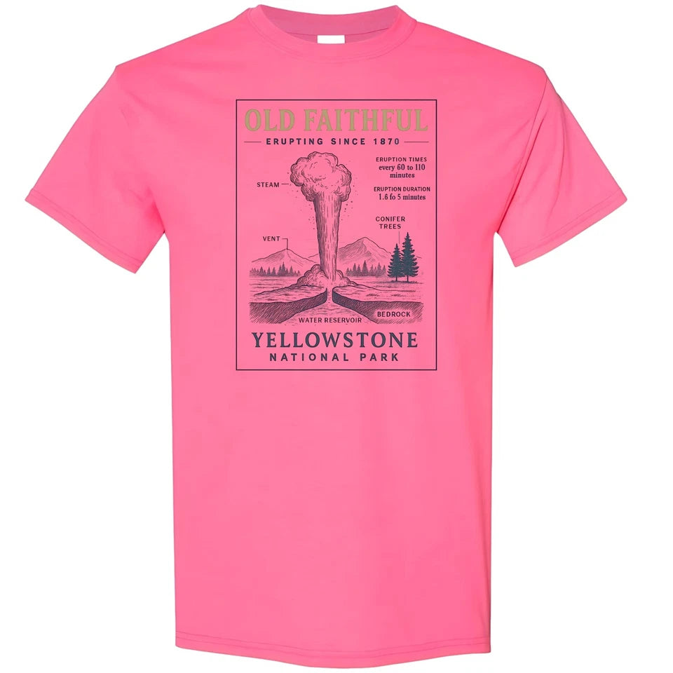 Yellowstone National Park Wyoming T-shirt Technical Drawing