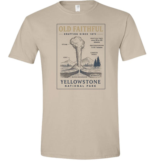 Yellowstone National Park Wyoming T-shirt Technical Drawing