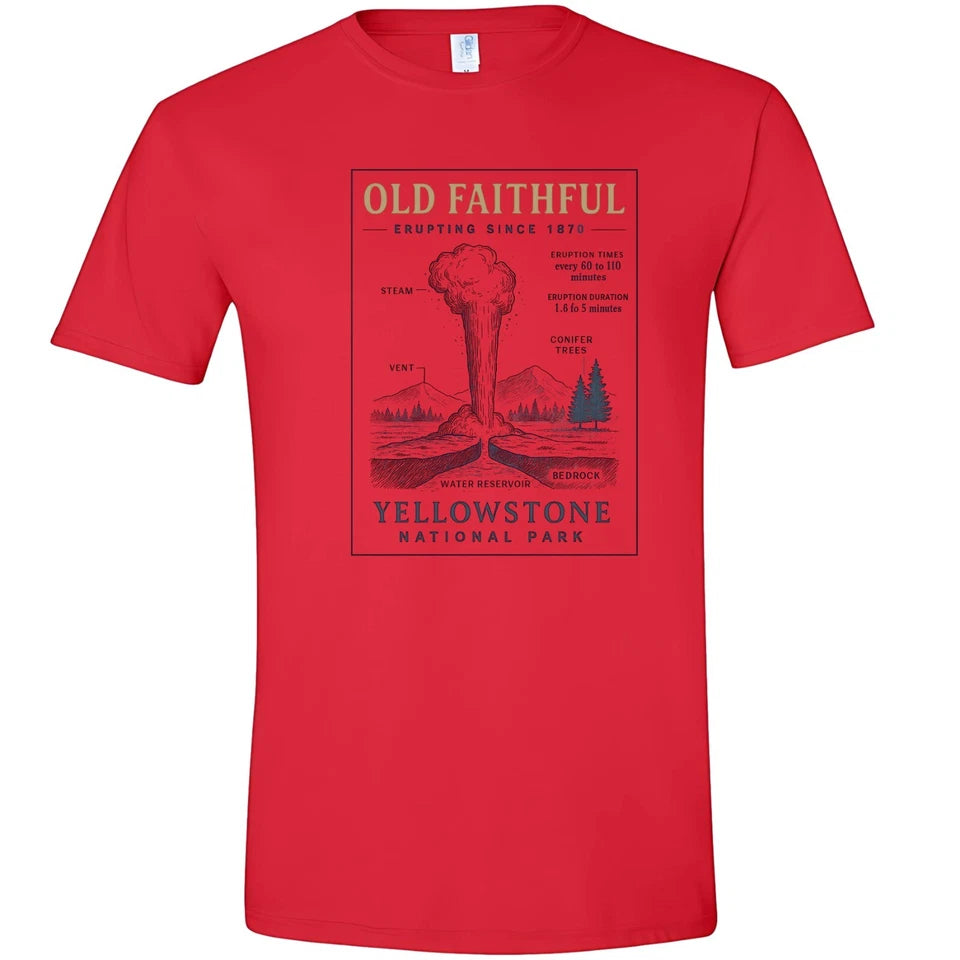 Yellowstone National Park Wyoming T-shirt Technical Drawing