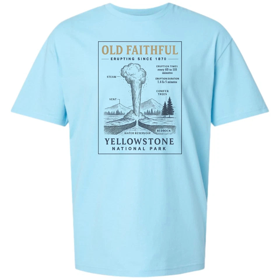Yellowstone National Park Wyoming T-shirt Technical Drawing