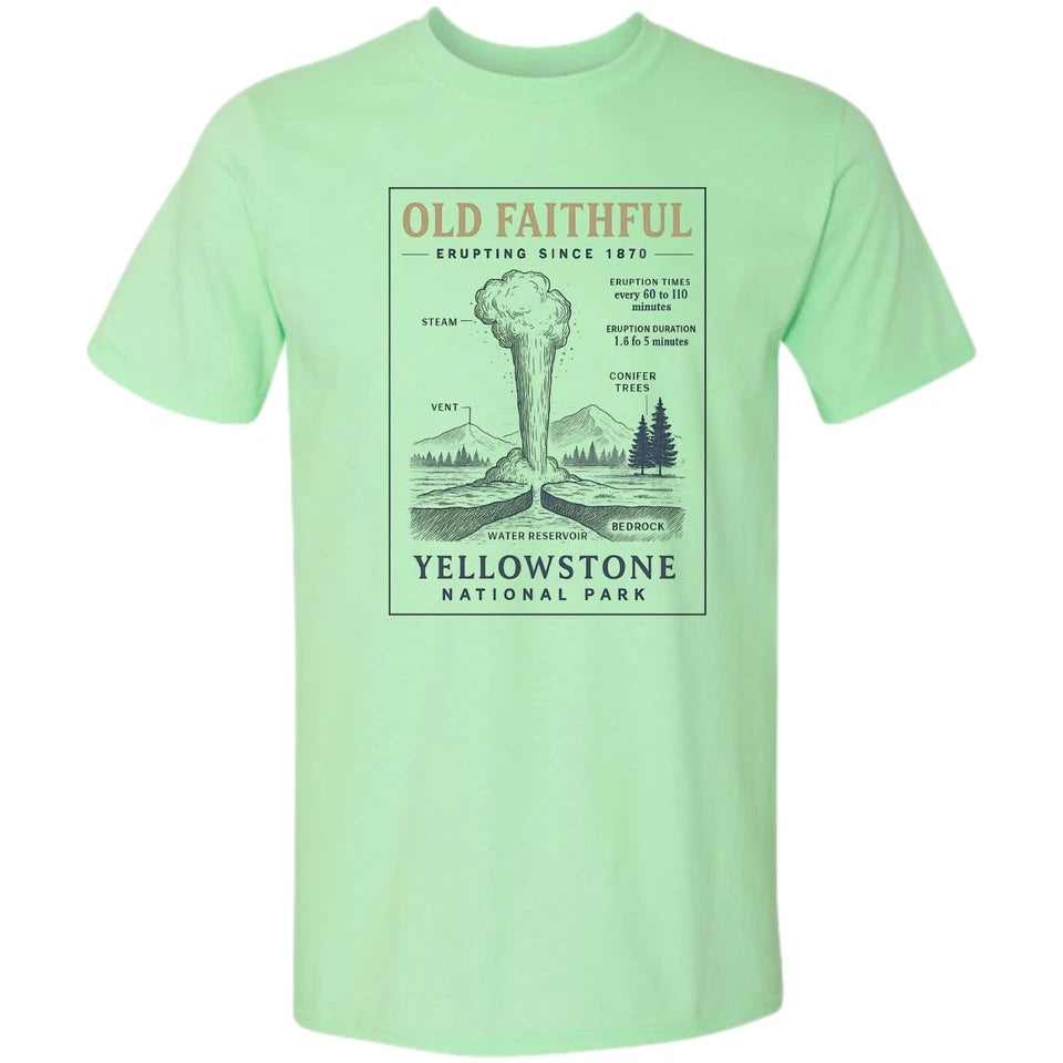 Yellowstone National Park Wyoming T-shirt Technical Drawing
