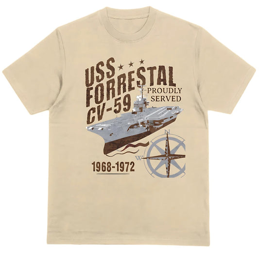 USS Forrestal CV-59 Retired Veteran T-shirt Unisex U.S. Navy