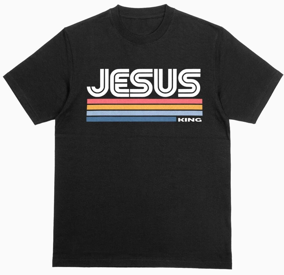 Jesus the King Retro Unisex Softstyle T-Shirt Jesus Christ Christian Religious
