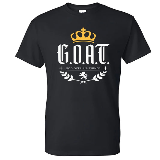 G.O.A.T. God Over All Things Men's T-shirt Christian Jesus Christ Shirt