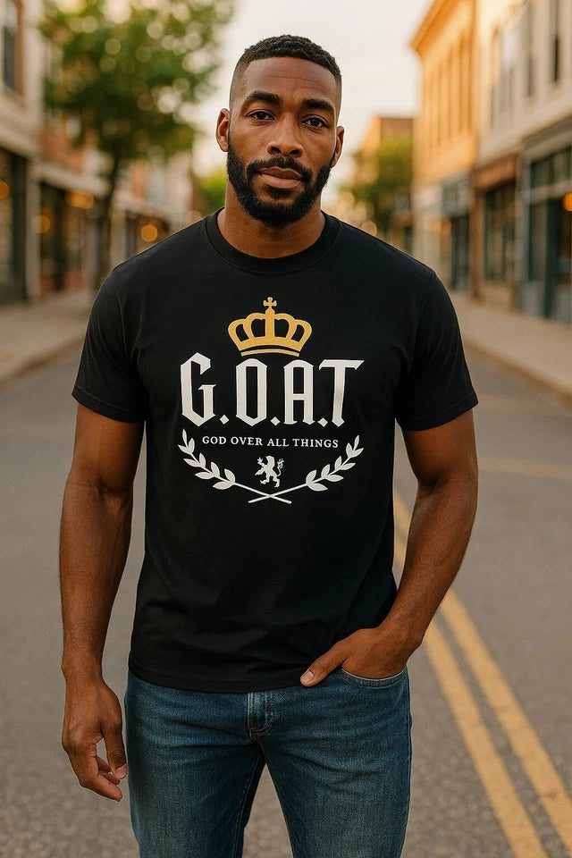 G.O.A.T. God Over All Things Men's T-shirt Christian Jesus Christ Shirt