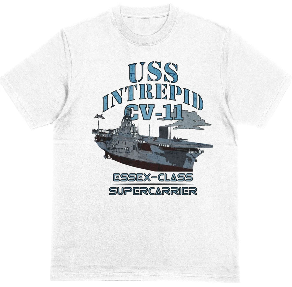 USS Intrepid CV-11 T-shirt Unisex 100% Cotton U.S. Navy