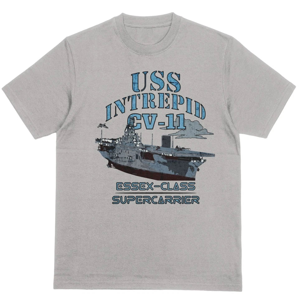 USS Intrepid CV-11 T-shirt Unisex 100% Cotton U.S. Navy