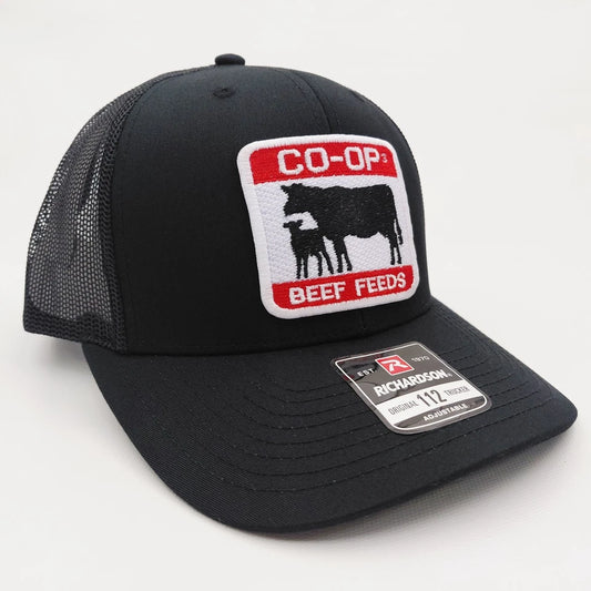 Co-Op Beef Feeds Richardson 112 Trucker Cap Hat Mesh Snapback Embroidered Patch