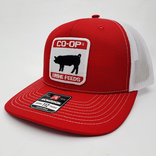 Co-Op Swine Feeds Richardson 112 Trucker Cap Hat Mesh Snapback Embroidered Patch