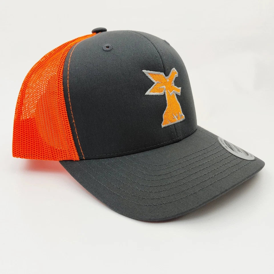 Timberjack Hat Cap Yupoong Trucker Mesh Snapback Hi-vis Orange
