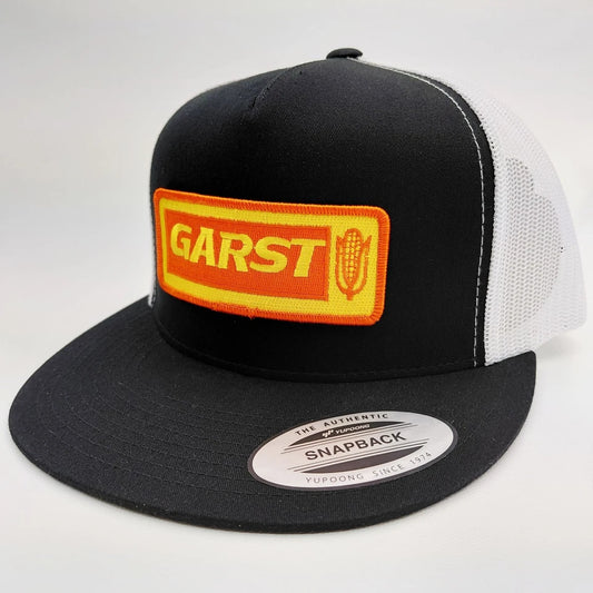 Garst Seeds Hat Embroidered Patch Flat Bill Mesh Snapback Cap