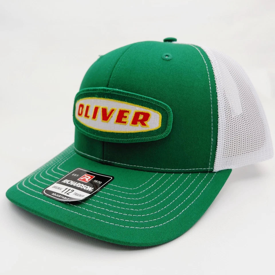 Oliver Tractors Hat Embroidered Patch Cap Mesh Snapback Richardson 112