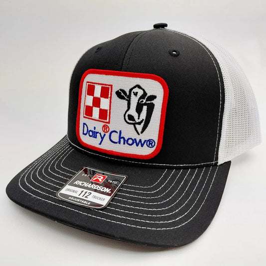 Dairy Chow Rancher Hat Embroidered Patch Cap Mesh Snapback Richardson 112