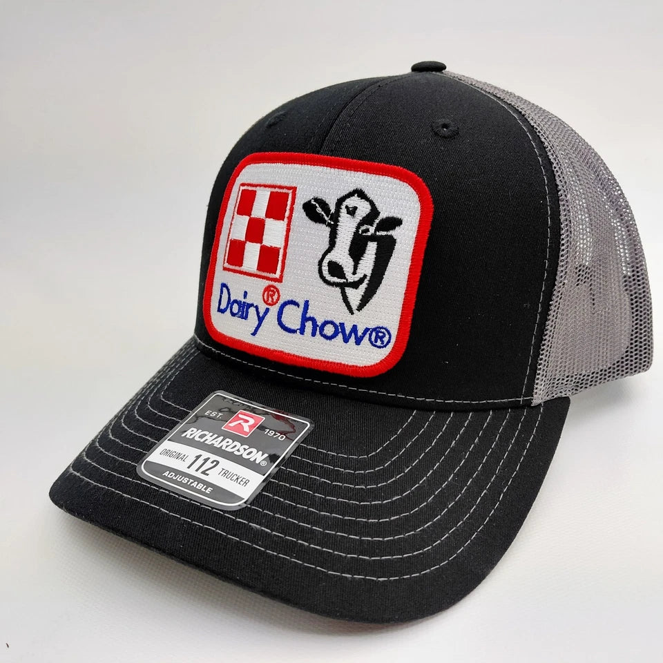 Dairy Chow Rancher Hat Embroidered Patch Cap Mesh Snapback Richardson 112