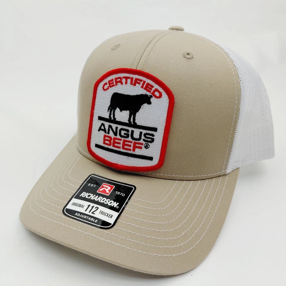 Certified Angus Beef Hat Embroidered Patch Cap Mesh Snapback Richardson 112
