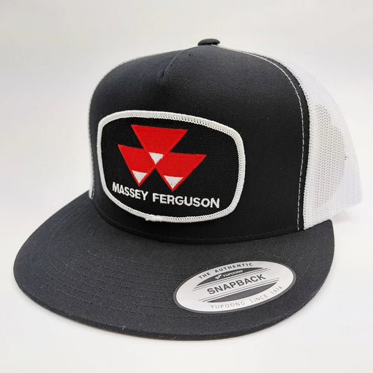 Massey Ferguson Tractors Hat Embroidered Patch Flat Bill Mesh Snapback Cap
