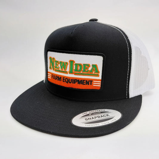 New Idea Farm Equipment Hat Embroidered Patch Flat Bill Mesh Snapback Cap