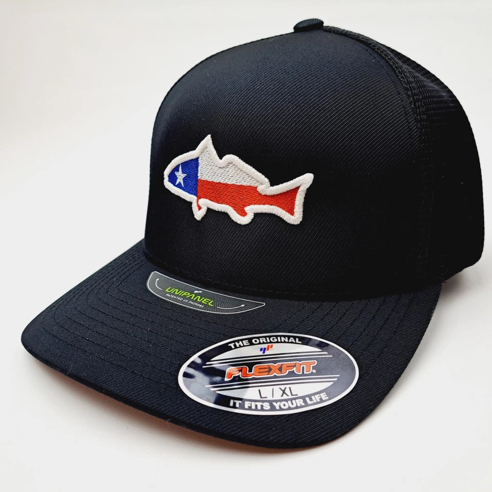 Texas Redfish Fisherman Gift Embroidered Flexfit Fitted Hat Cap Size L / XL