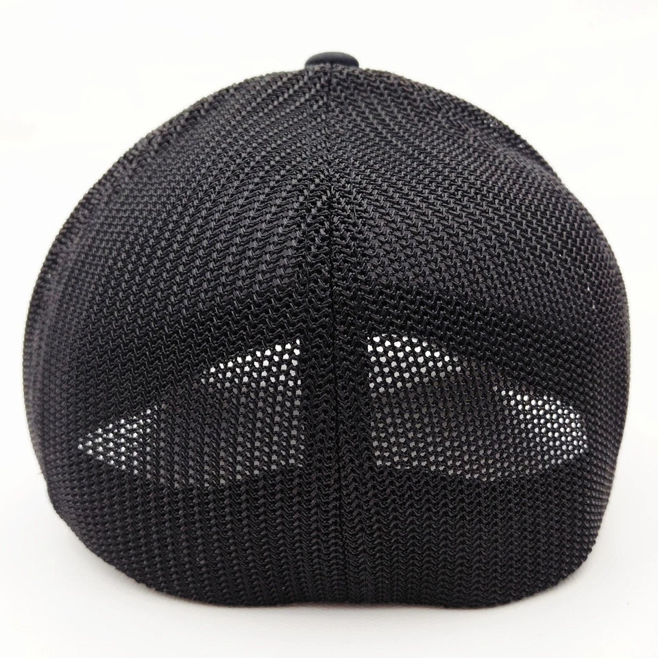 Three Crosses Flexfit Fitted Hat Cap Embroidered Black (Pick Your Size)