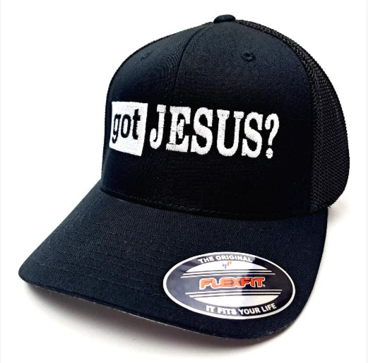 Got Jesus? Christian Religious Flexfit Fitted Hat Cap Embroidered Black