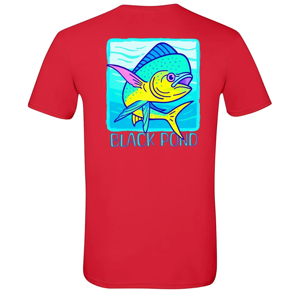 Black Pond Saltwater Series Men's T-shirt Offshore Fishing Mahi Dorado Dolphin