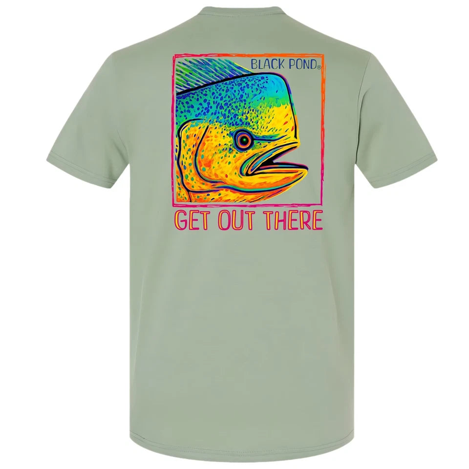 Black Pond Saltwater Series Men's T-shirt Offshore Fishing Mahi Dorado Dolphin