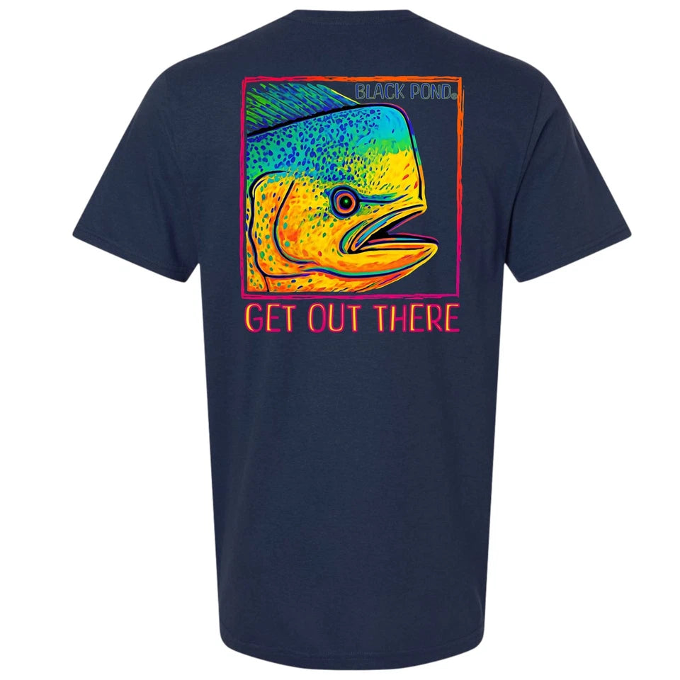 Black Pond Saltwater Series Men's T-shirt Offshore Fishing Mahi Dorado Dolphin