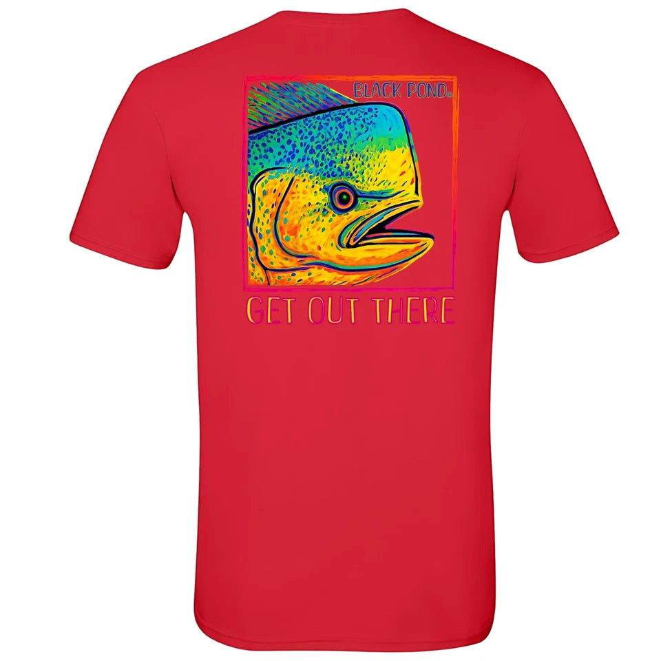 Black Pond Saltwater Series Men's T-shirt Offshore Fishing Mahi Dorado Dolphin