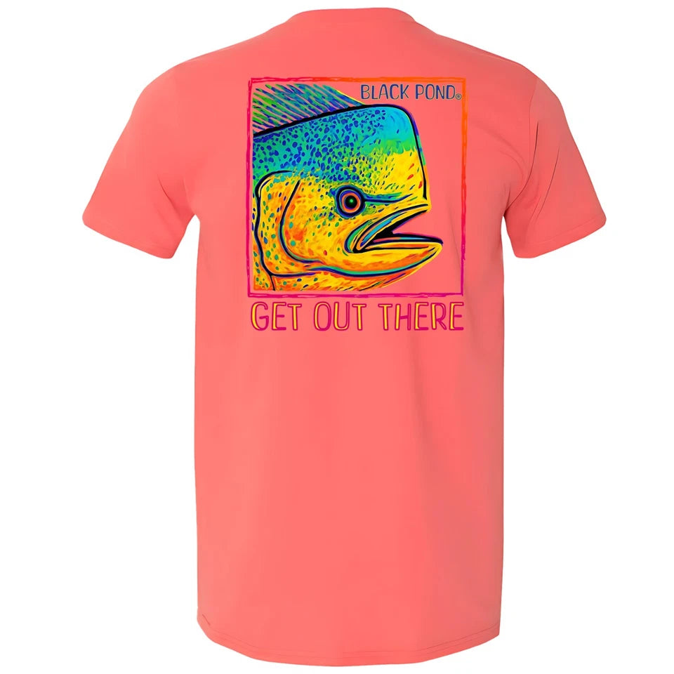 Black Pond Saltwater Series Men's T-shirt Offshore Fishing Mahi Dorado Dolphin