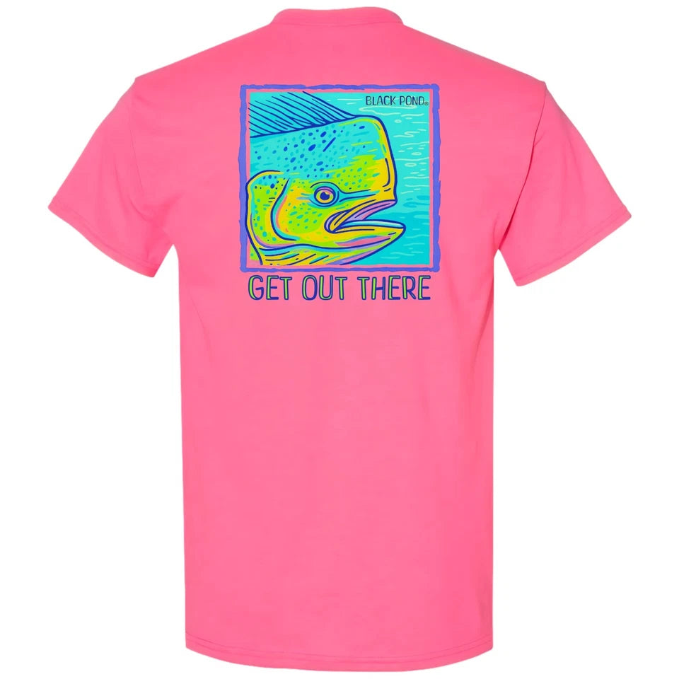 Black Pond Saltwater Series Men's T-shirt Offshore Fishing Mahi Dorado Dolphin