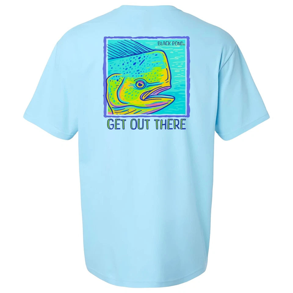 Black Pond Saltwater Series Men's T-shirt Offshore Fishing Mahi Dorado Dolphin