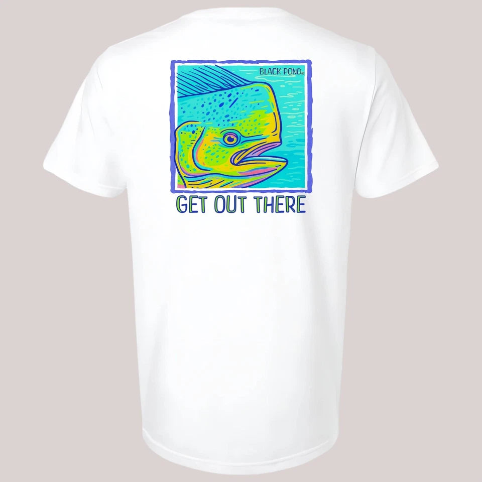 Black Pond Saltwater Series Men's T-shirt Offshore Fishing Mahi Dorado Dolphin