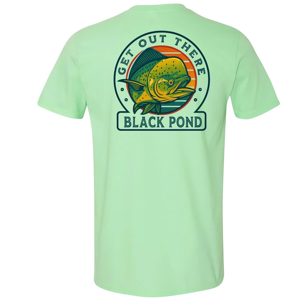 Black Pond Saltwater Series Mahi Dorado Dolphin Men's T-shirt Offshore Fishing