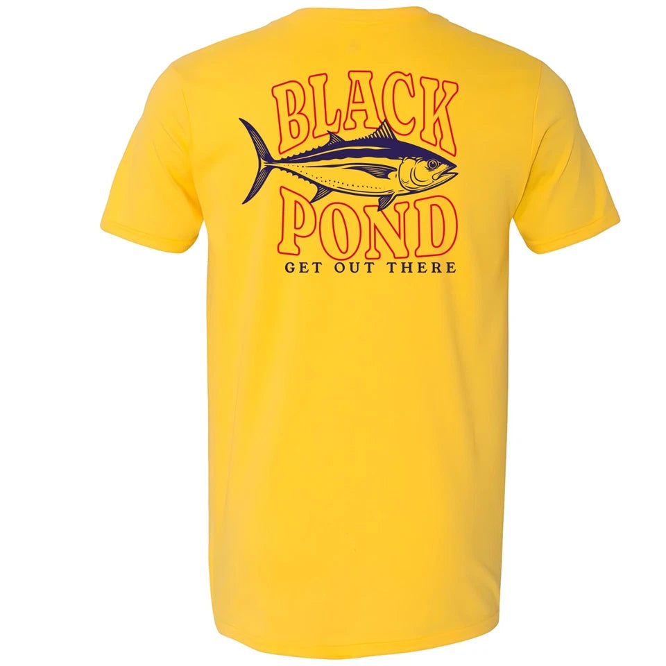 Black Pond Saltwater Series Tuna Fish Men's T-shirt Offshore Fishing