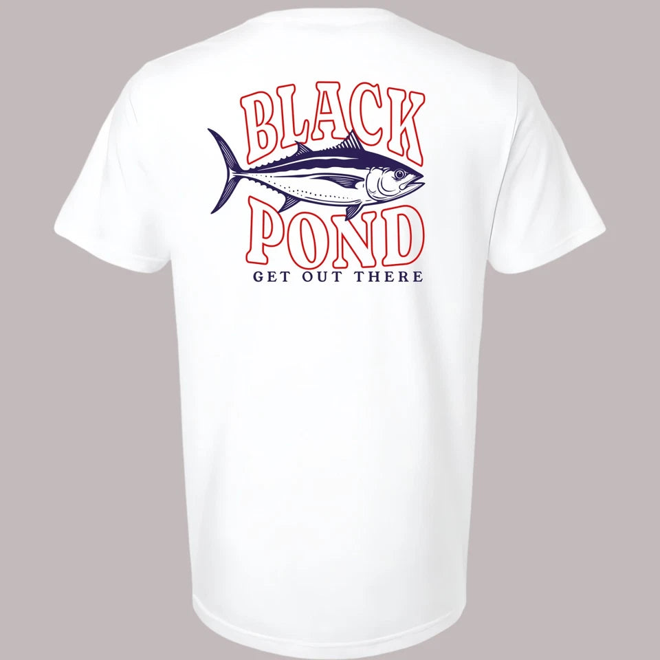 Black Pond Saltwater Series Tuna Fish Men's T-shirt Offshore Fishing