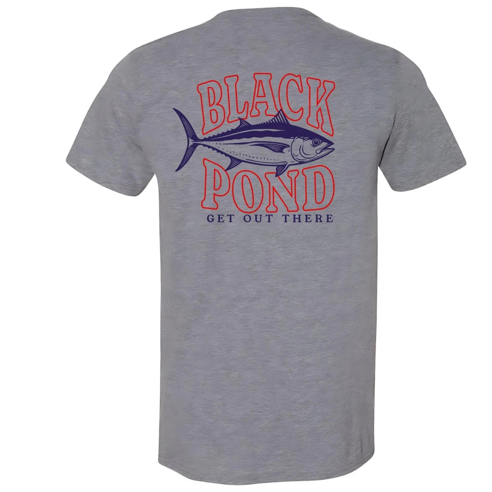 Black Pond Saltwater Series Tuna Fish Men's T-shirt Offshore Fishing