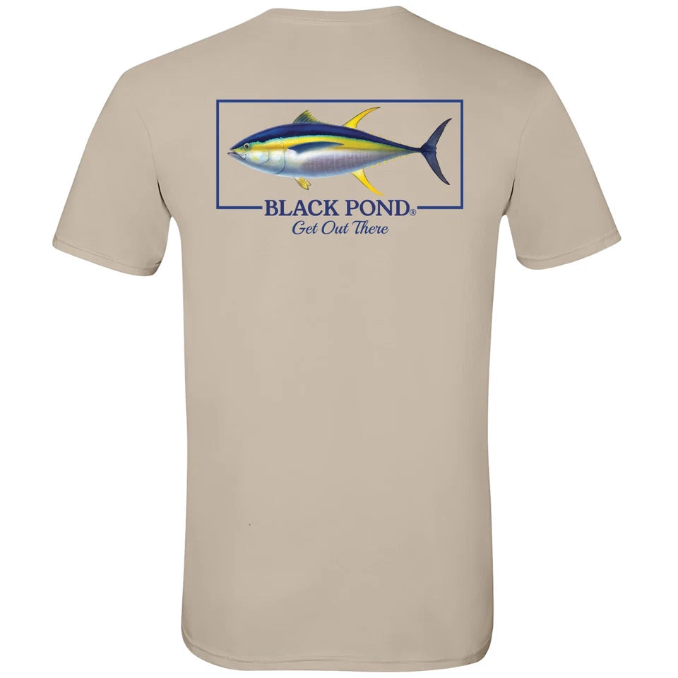 Black Pond Saltwater Series Yellow Fin Tuna Men's T-shirt Offshore Fishing