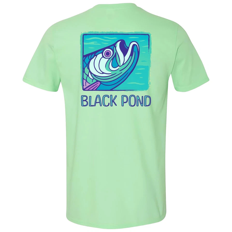 Black Pond Saltwater Series Tarpon Fish Men's T-shirt Inshore Fishing