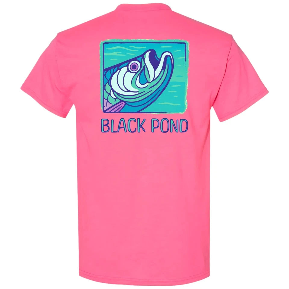 Black Pond Saltwater Series Tarpon Fish Men's T-shirt Inshore Fishing