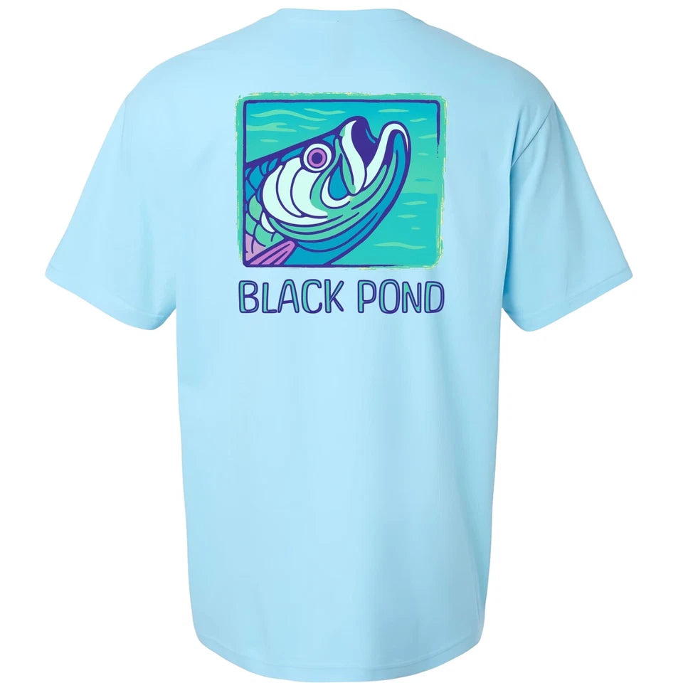 Black Pond Saltwater Series Tarpon Fish Men's T-shirt Inshore Fishing