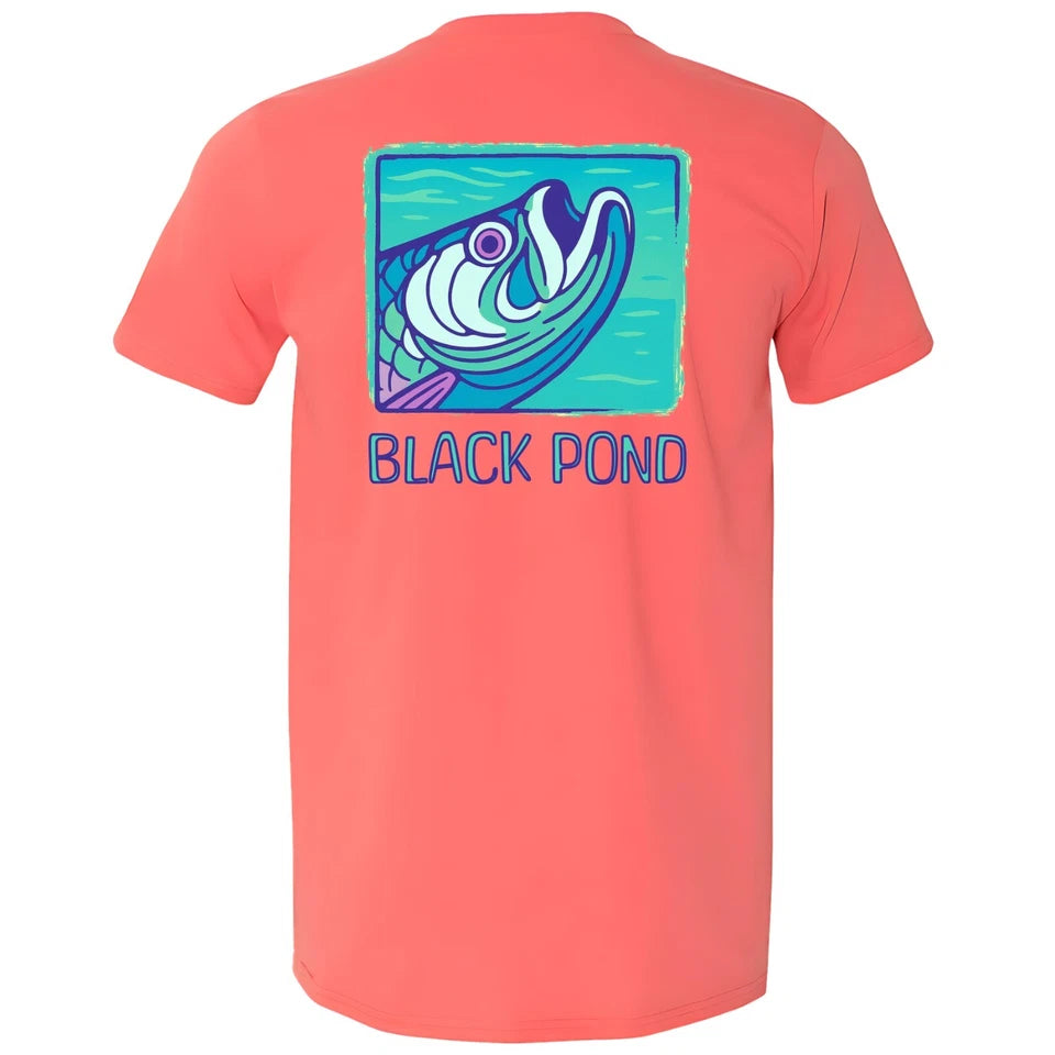 Black Pond Saltwater Series Tarpon Fish Men's T-shirt Inshore Fishing