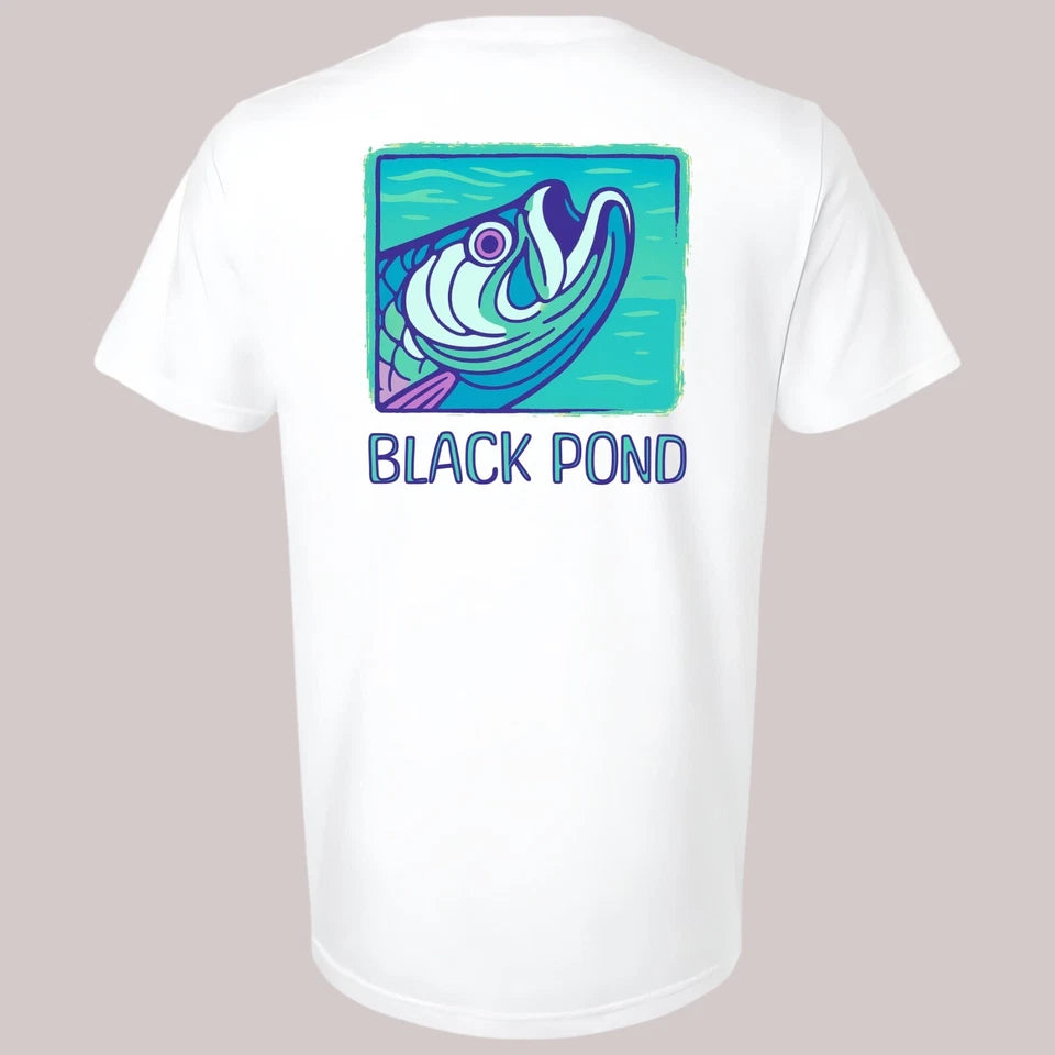 Black Pond Saltwater Series Tarpon Fish Men's T-shirt Inshore Fishing