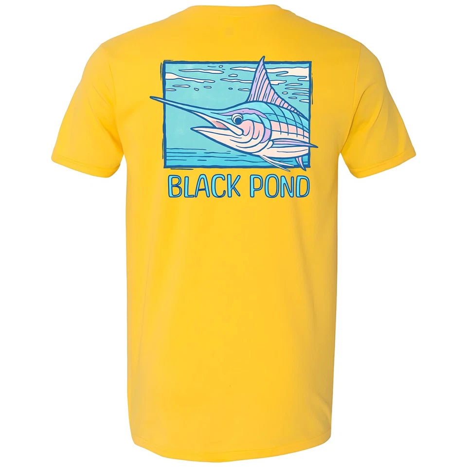 Black Pond Saltwater Series Marlin Fish Men's T-shirt Offshore Fishing